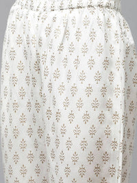 Thumbnail for Yufta Women Teal Blue & Off-White Printed Kurta with Trouser & Dupatta