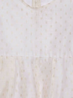 Thumbnail for Ahalyaa Off White Chanderi Anarkali Kids Kurta With Dupatta For Girls - Distacart