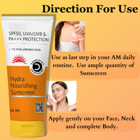 Thumbnail for Dermistry 1% Hyaluronic Acid Ultra Hydrating Sunscreen for Dry Skin SPF 50 UVA UVB PA+++ Protection - Distacart