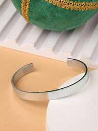 Thumbnail for NVR Men Silver Stainless Steel Cuff Bracelet - Distacart