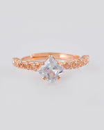 Thumbnail for VOJ white CZ-detail Stainless Steel Cubic Zirconia Gold Plated adjustable finger Ring - Distacart