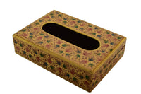 Thumbnail for Nizalia Floral Motif Embossed Golden Paper Mache Bowl