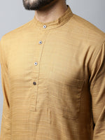 Thumbnail for Even Apparels Brown Color Pure Cotton Men's Kurta With Band Collar (SLD1177) - Distacart