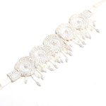 Thumbnail for Mominos Fashion Johar Kamal Handicraft Off White/Golden Pearls Necklace with Earrings For Women - Distacart