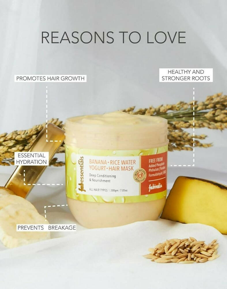 Fabessentials Banana Rice Water Yogurt Hair Mask - Distacart