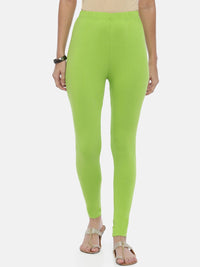 Thumbnail for Souchii Lime Green Solid Ankle-Length Leggings - Distacart