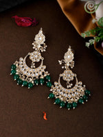 Thumbnail for Shoshaa Green Contemporary Chandbalis Earrings - Distacart