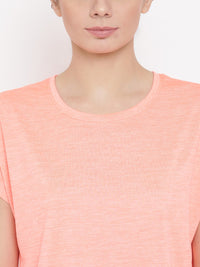 Thumbnail for MKH Women Orange Dri-FIT Sports T-shirt - Distacart
