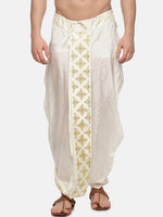 Thumbnail for Sethukrishna Men Cream Embroidered Dhoti Pant - Distacart