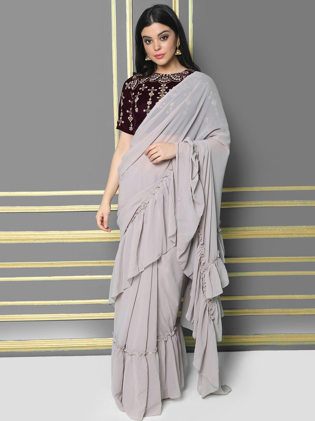 Kalini Solid Party Saree - Distacart