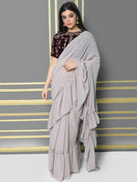Thumbnail for Kalini Solid Party Saree - Distacart