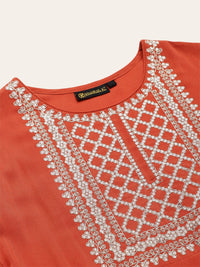 Thumbnail for Khushal K Ethnic Motifs Yoke Design Sequinned Anarkali Kurta with Palazzos & Dupatta - Distacart