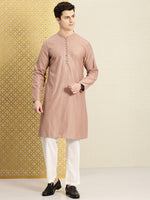 Thumbnail for House of Pataudi Men Jashn Ethnic Motifs Embroidered Sequinned Kurta with Pyjamas - Distacart