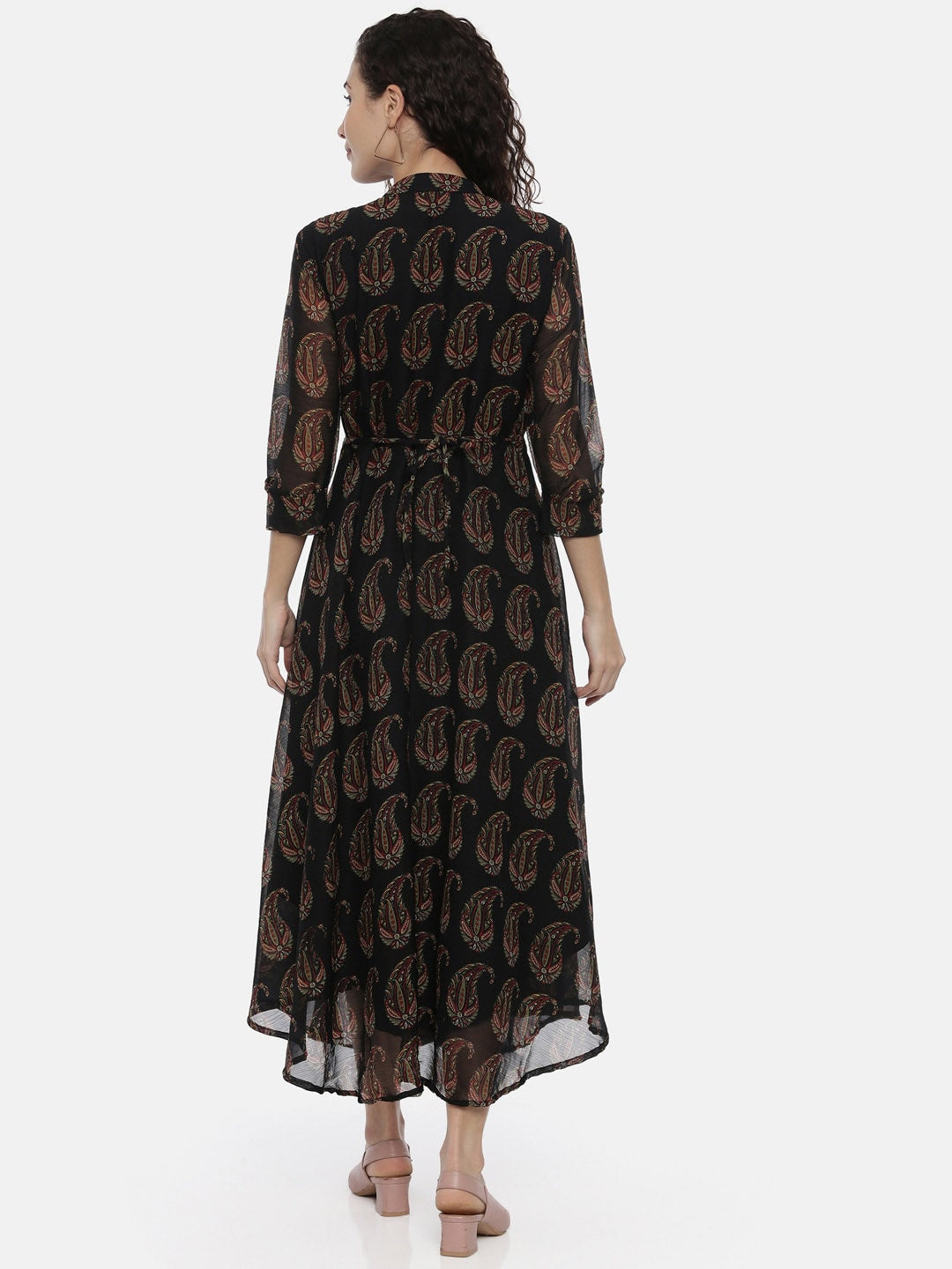 Souchii Black Printed A-Line Dress - Distacart