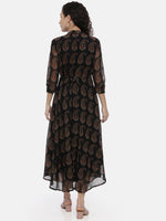 Thumbnail for Souchii Black Printed A-Line Dress - Distacart