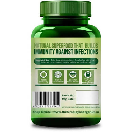 Himalayan Organics Spirulina Vegetarian Capsules Green Superfood: 120 Capsules