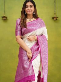 Thumbnail for Kalini Woven Design Zari Banarasi Saree - Distacart