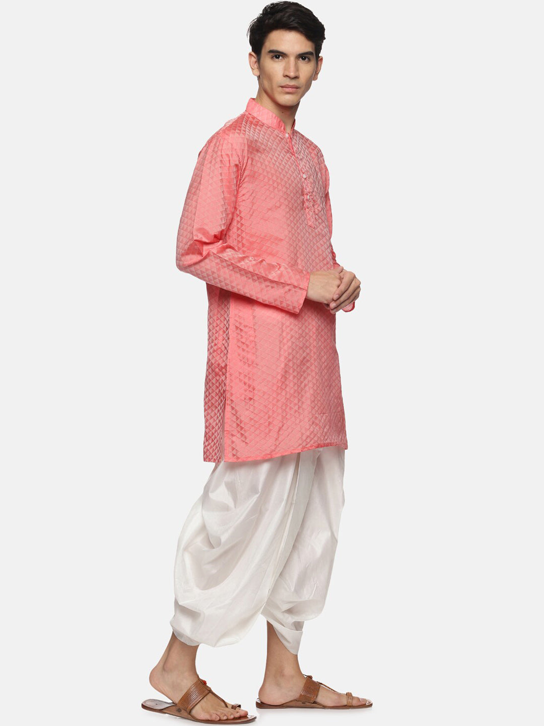 Sethukrishna Mens Red Striped Kurta with Dhoti Pants - Distacart