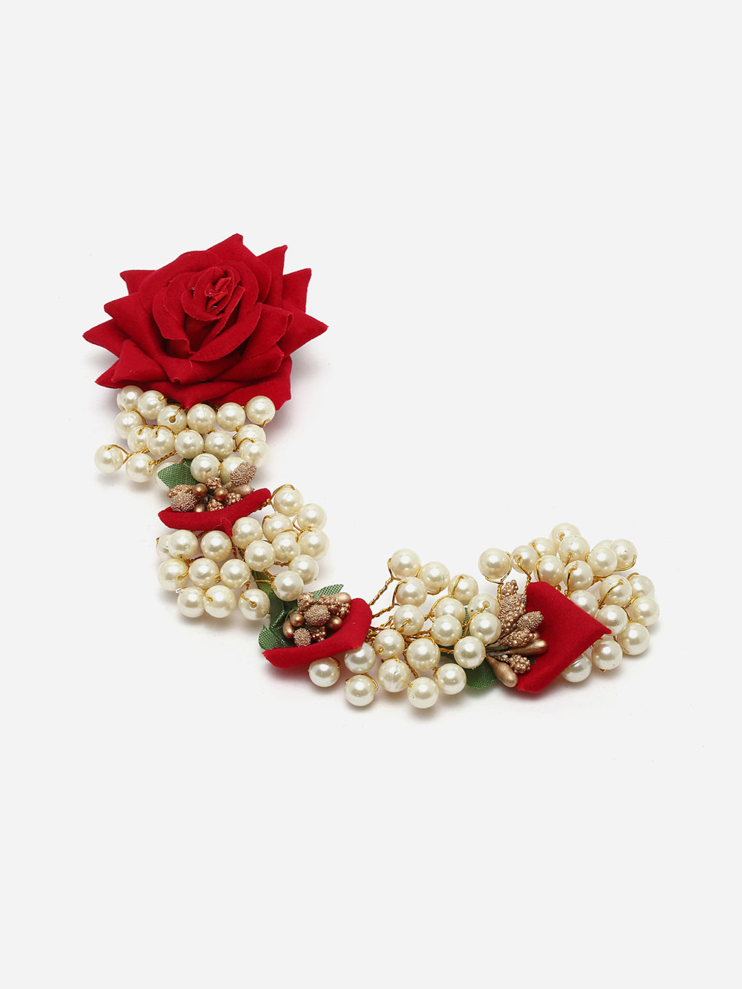 Panash Women Gold-Toned & Red Embellished Hair Accessory Set of - Distacart