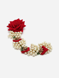 Thumbnail for Panash Women Gold-Toned & Red Embellished Hair Accessory Set of - Distacart