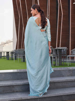 Thumbnail for Tikhi Imli Geometric Printed Saree With Tassels - Distacart