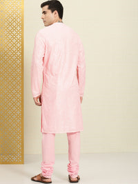 Thumbnail for House of Pataudi Embroidered Regular Sequinned Rozana Kurta with Pyjamas - Distacart
