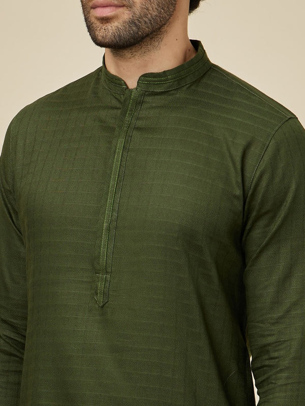 Manyavar Ethnic Motifs Woven Design Pure Cotton Kurta with Pyjamas - Distacart