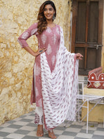 Thumbnail for Kalini Ethnic Motifs Printed Kurta with Trousers & Dupatta - Distacart