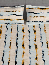 Thumbnail for Story@home Arena Cream-Coloured & Grey Printed 180 TC Bedsheet & Pillow Covers - Distacart