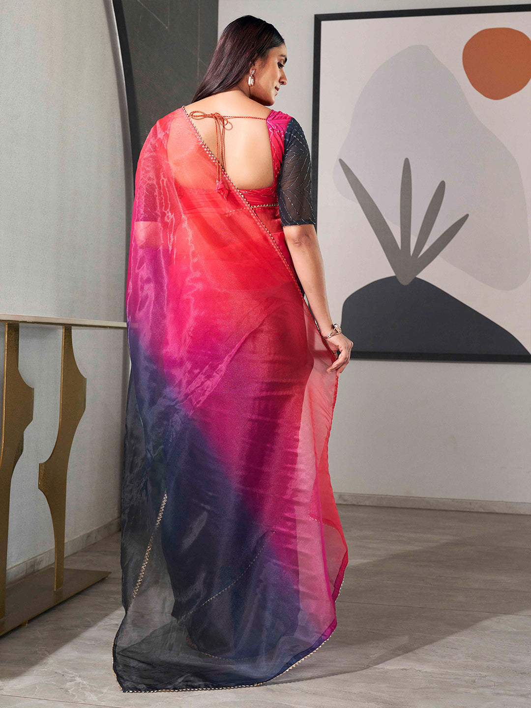 Tikhi Imli Organza Saree - Distacart