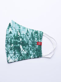 Thumbnail for Biba Women Green & White Geometric Dyed Kurta with Mask - Distacart