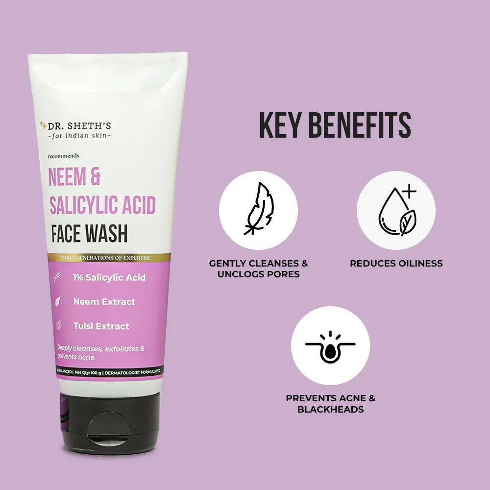 Dr. Sheth's Neem & Salicylic Acid Face Wash - Distacart