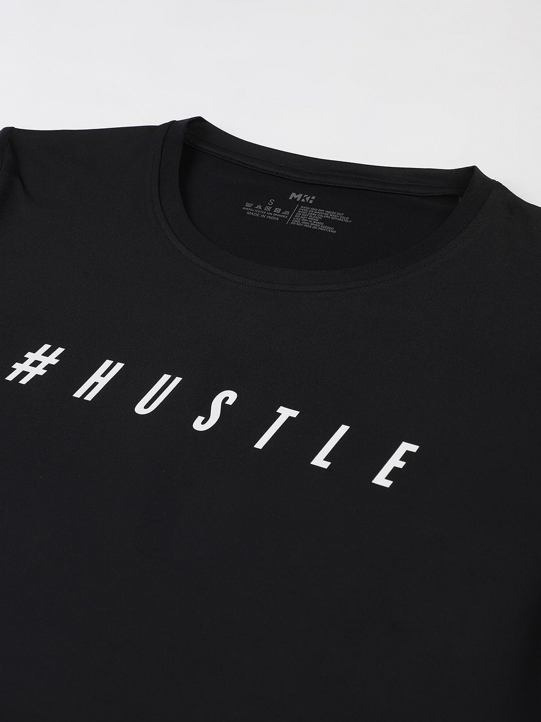 MKH Women Black Typography Printed Dri-FIT Sports T-shirt - Distacart