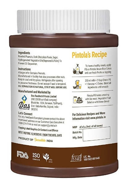 Pintola Dark Chocolate Crunchy Peanut Butter - Distacart