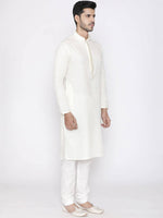 Thumbnail for Manyavar Men White Solid Kurta with Pyjamas - Distacart
