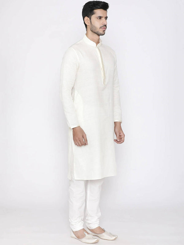 Manyavar Men White Solid Kurta with Pyjamas - Distacart