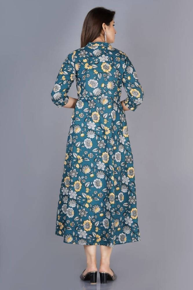 Vamika Cotton Sea Green Party Wear Kurti