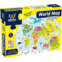 Thumbnail for Webby Amazing World Map Jigsaw Floor Puzzle 60 Pcs - Distacart