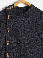 Thumbnail for Manet Ethnic Full Sleeves Triangel Printed Shirt - Black - Distacart