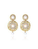 Thumbnail for Gold-Plated Alloy Traditional Look Pearl Studded Earrings - The Pari - Distacart