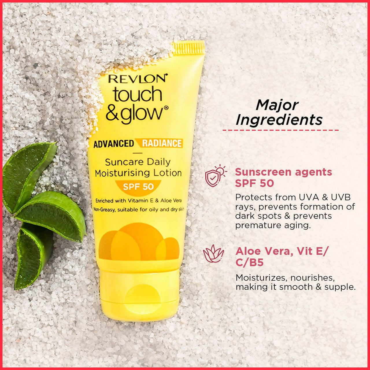 Revlon Touch & Glow Advanced Radiance Sun Care Daily Moisturizing Lotion SPF 50 - Distacart