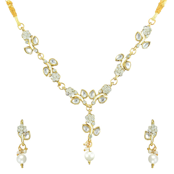 Gold-Plated Alloy Simple And Stylish Necklace Set - The Pari - Distacart