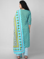 Thumbnail for Kalini Women Ethnic Motifs Printed Pure Cotton Kurta with Palazzos & With Dupatta - Distacart