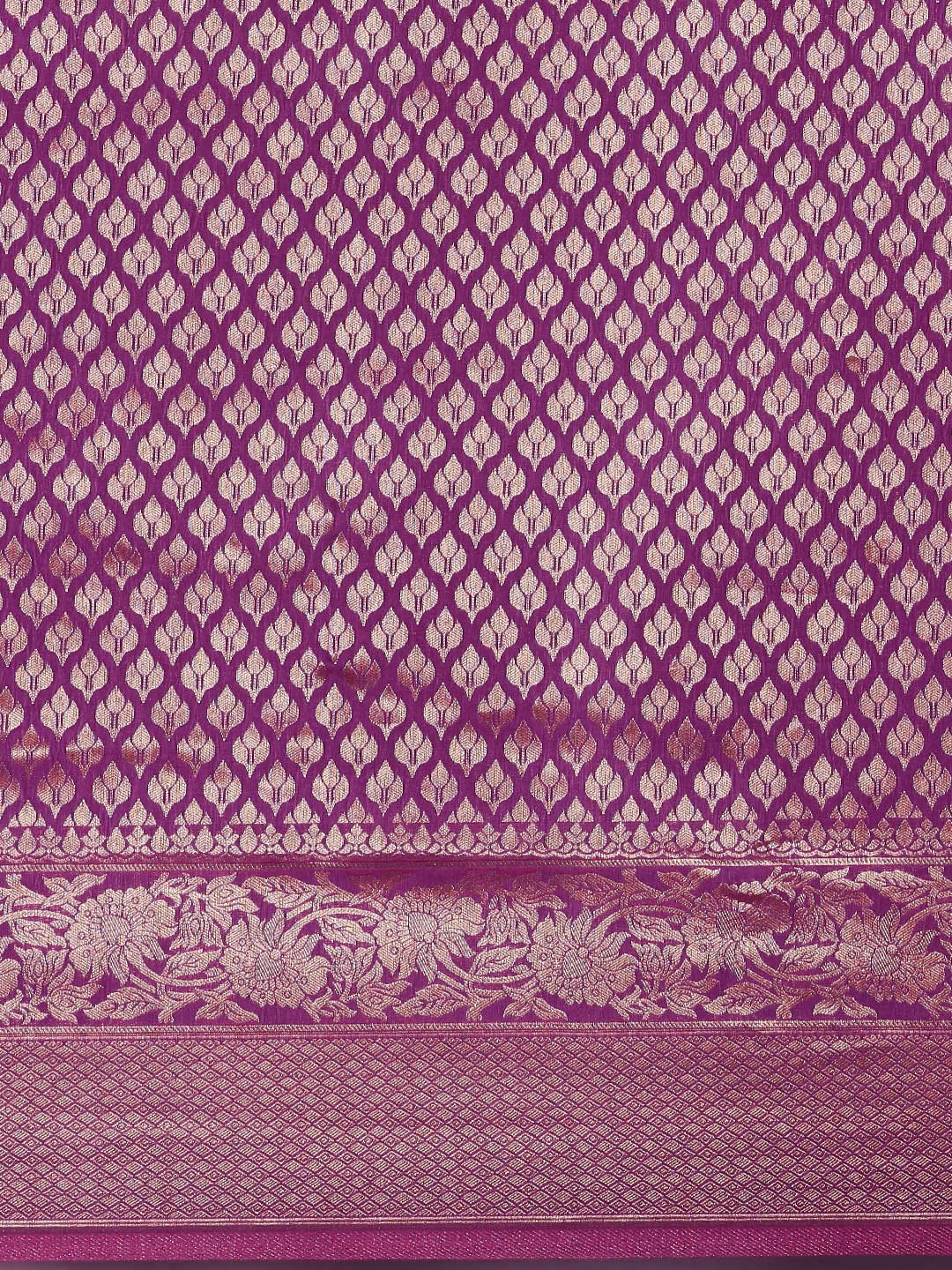 Saree Mall Purple Ethnic Motifs Zari Silk Blend Banarasi Sarees - Distacart