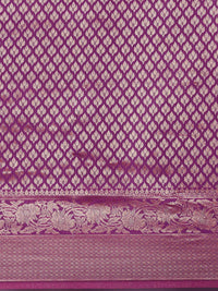 Thumbnail for Saree Mall Purple Ethnic Motifs Zari Silk Blend Banarasi Sarees - Distacart