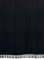 Thumbnail for Kalini Black Striped Sequinned Poly Georgette Saree - Distacart