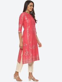 Thumbnail for Biba Women Ethnic Motifs Printed Mandarin Collar Kurta - Distacart