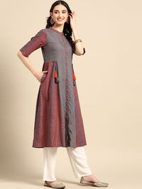 Thumbnail for Sangria Ethnic Motifs Print Kurta - Distacart