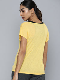 Thumbnail for HRX by Hrithik Roshan Women Yellow & Black Pack of 2 Rapid-Dry Training T-shirt - Distacart