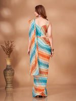 Thumbnail for Tikhi Imli Striped Georgette Leheriya Ready to Wear Saree - Distacart